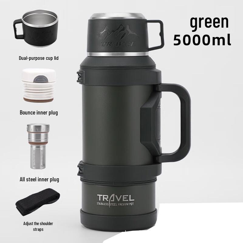 ZISIZ Outdoor Large Capacity Travel Thermos Water Bottle 5000ml