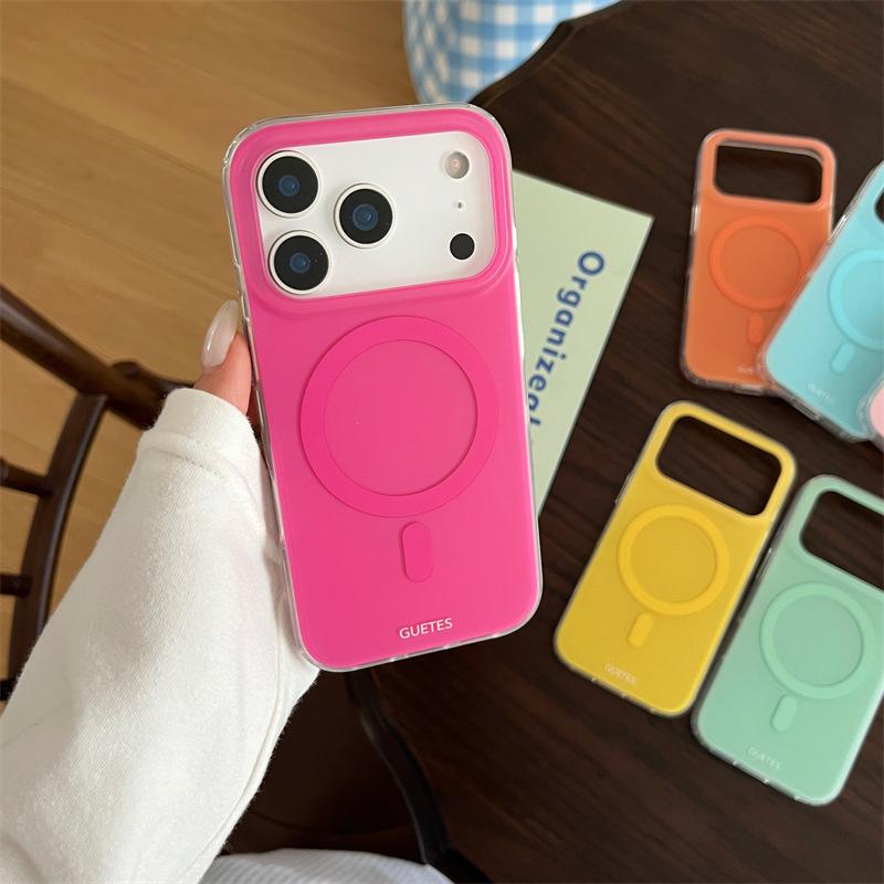 Summer Dopamine Solid Color Magnetic Case for iphone11Promax Apple 11 Mobile Phone Case 11 Women 11 Double Layer