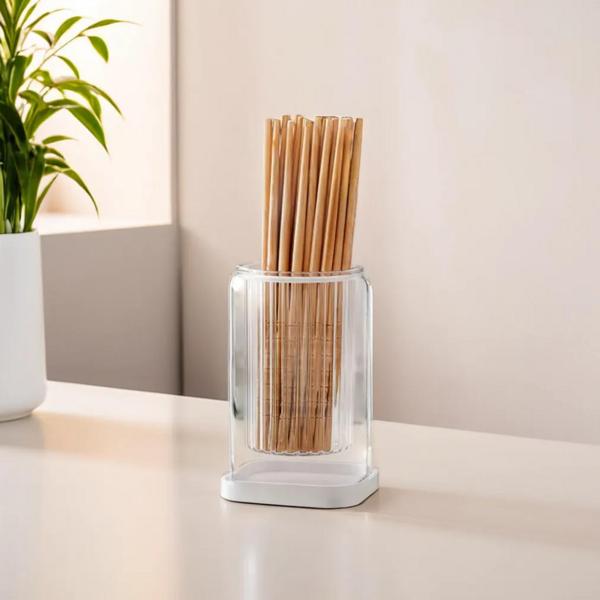 Good Household Modern Drainable 1-hole Cutlery Holder, White, 1 Piece, Korean Popular Tableware