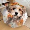 1pc Floral Puppy Portrait Umbrella with Plastic Handle,Suitable for All Seasons Home Travel Outdoor UmbrellaDD419