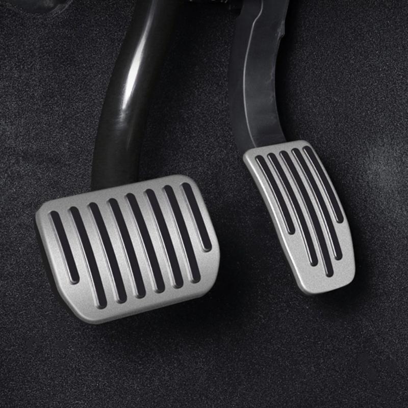 2 Pieces Aluminum Accelerator Pedal Covers Protectors Suitable For Vehicle Easy To Install And Improves Driving Comfort