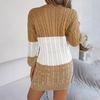 Fall Winter Lazy Wind Loose O-Neck Sweater Dress Women's Long Sleeve Straight Knit Pit Strip Wide Dresses