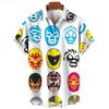 Summer Mask Printing Shirt Hawaiian Vacation Clothing Male Fashion Beach Style Shirt Daily Men's and Women's Shirt