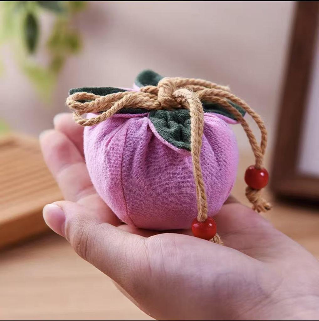 Persimmon Pendant Car Air Freshener & Lucky Ruyi Sachet – Mugwort Coin Purse & Prayer Bag for Dragon Boat Festival