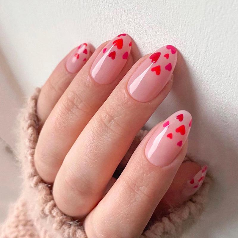 High-End Heart Valentine’s Day Press-On Nail Tips