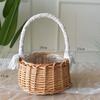Woven Flower Basket Rattan Storage Basket Flower Girl Hand Basket Handmade Flower Basket For Home Wedding 3 Sizes