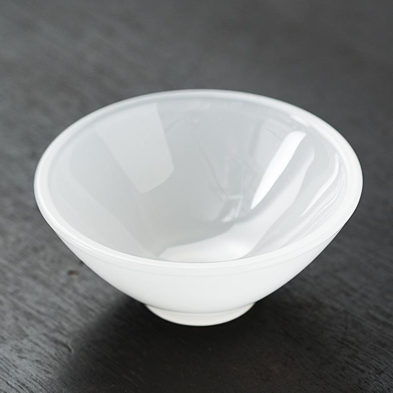 

Китайская глазурованная шляпа чашка для чая, чашка для дома и офиса, белая нефритовая чашка для чая, нефритовый фарфоровый чайный сервиз в стиле кунг-фу