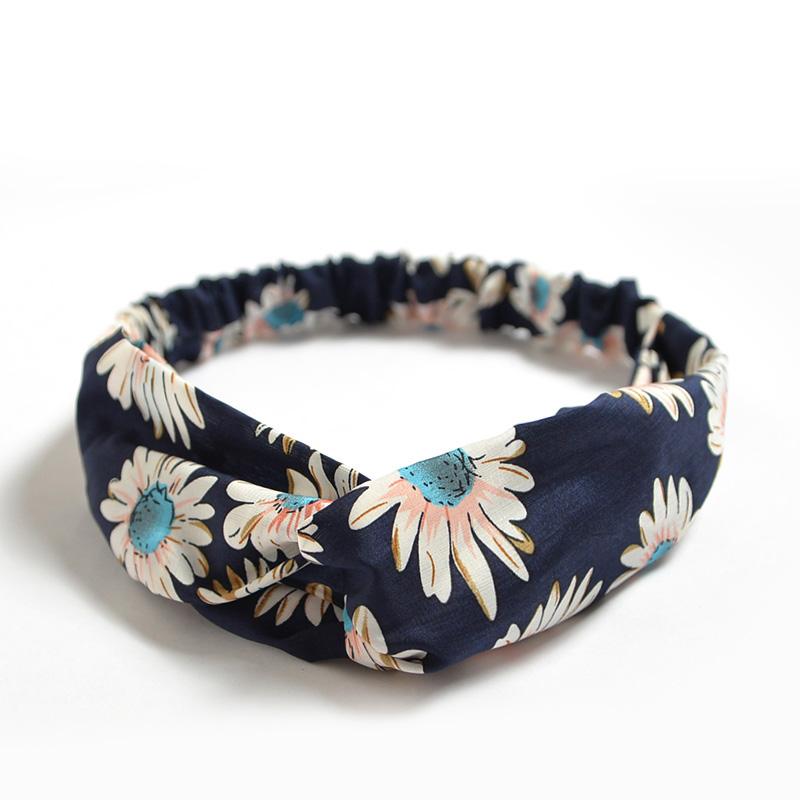 Fashion Women Girls Summer Bohemian Hair Bands Print Headbands Vintage Cross Turban Bandage Bandanas HairBands Hair Accessories