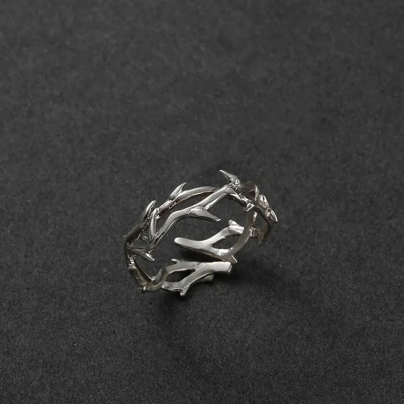 

Fashion Punk Irregular Thorns Couple Rings Retro Hip-hop Personality Adjustable Finger Ring for Men Women Lovers Zircon Gifts resizable