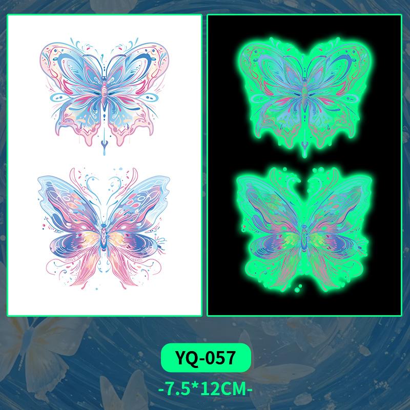 YQ New Disposable Temporary Abstract Butterfly Waterproof Luminous Children s Tattoo Template Colorful Cute Body Tattoo Stickers