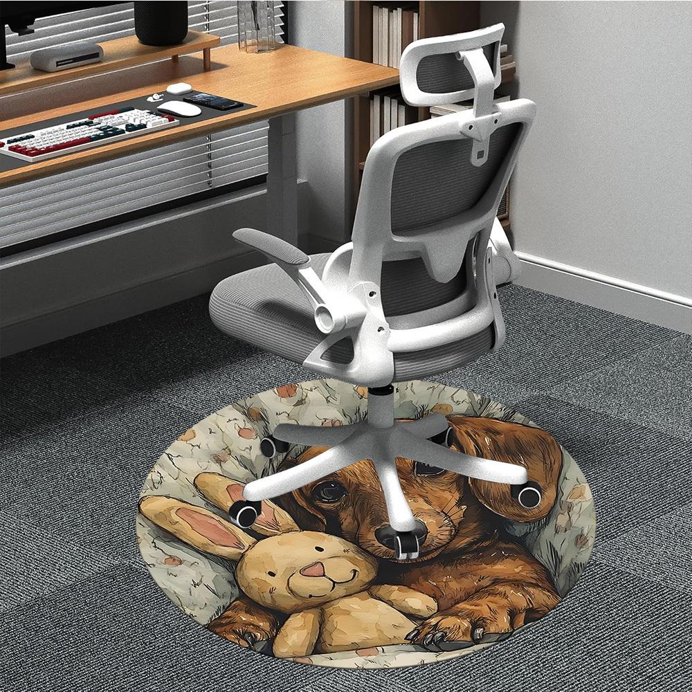 

1pc Dachshund Bunny Chair Carpet for Office, Non-slip, Soft and Durable Office Rug for Interior Decoration, Perfect for Office yy260313099 80cm by 80cm