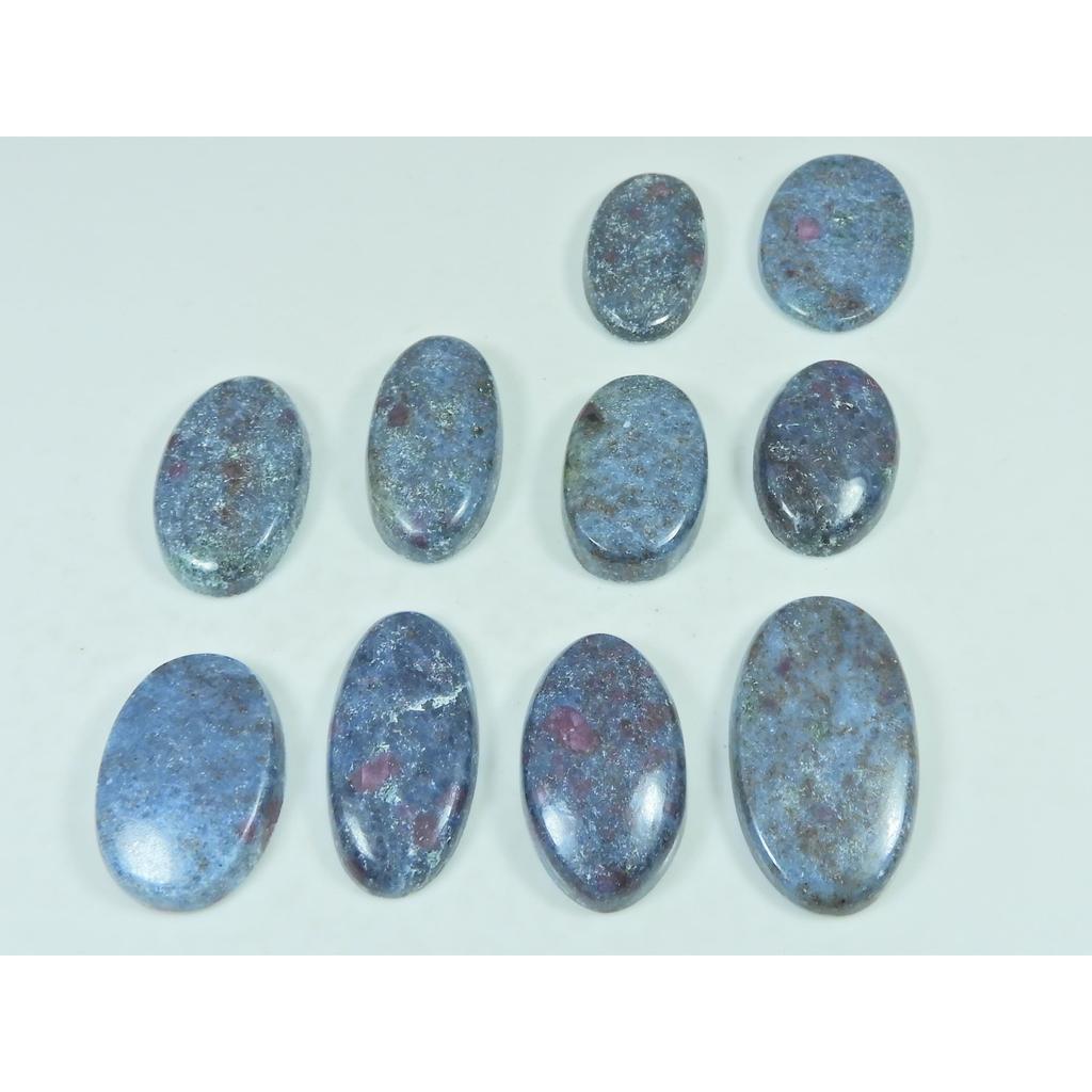 334Cts. Natural Kyanite Ruby Oval Cabochon Loose Gemstone 10 Pcs Lot C-3811