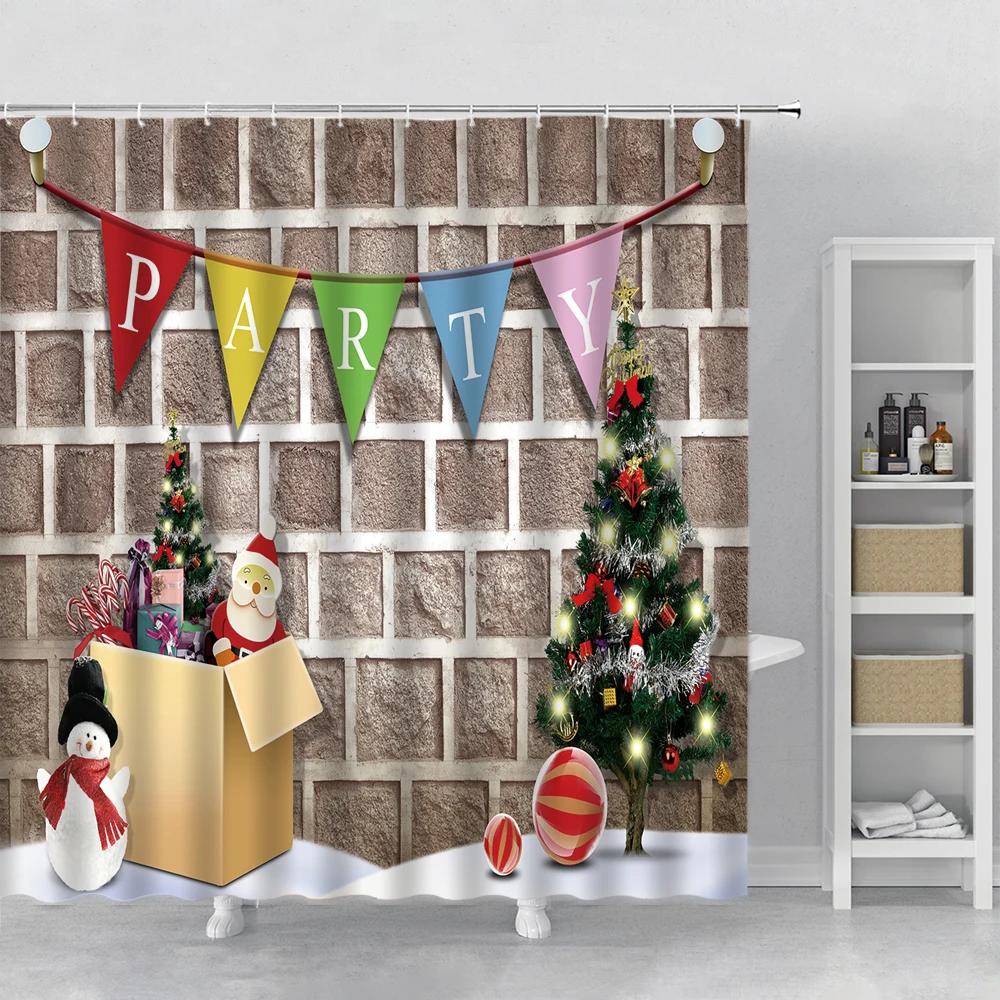 

Fun Flight Santa Claus Shower Curtain Sky White Cloud Airplane Children Bathroom Decor Set Waterproof Bath Curtain Boy Girl Gift 90x180cm-35x70in