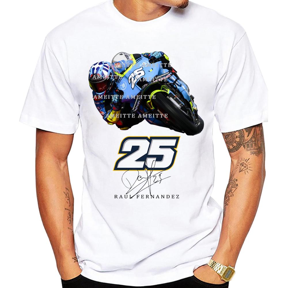 New Summer Unisex Short Sleeve Legend New Raul Fernandez 25 Gp Race Tshirt Cool Boy Motorcycle Sport Casual Tops White Tees