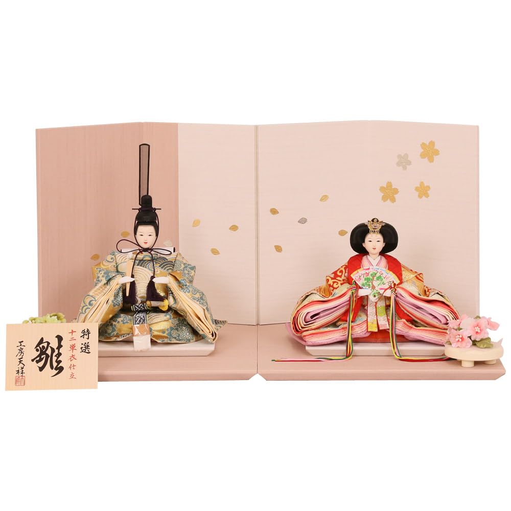 

Куклы Hina Stylish Uruhashi Little Three Five Imperial Gold Wave и Cherry Blossom Red, складные, ширина 60 см, Hina, Princes, нитки, узор,