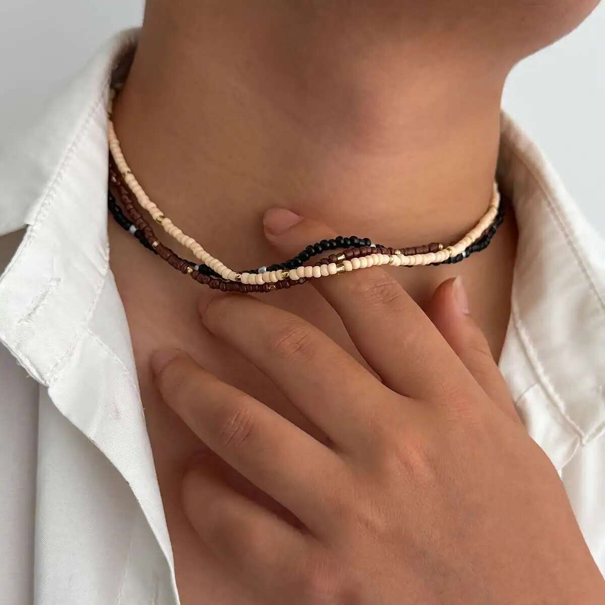 

Ingemark 3Pcs/Set Ethnic Conch Coconut Tree Pendant Choker Necklace Men 2026 New Trend Boho Imitation Pearl Chain Summer Jewelry