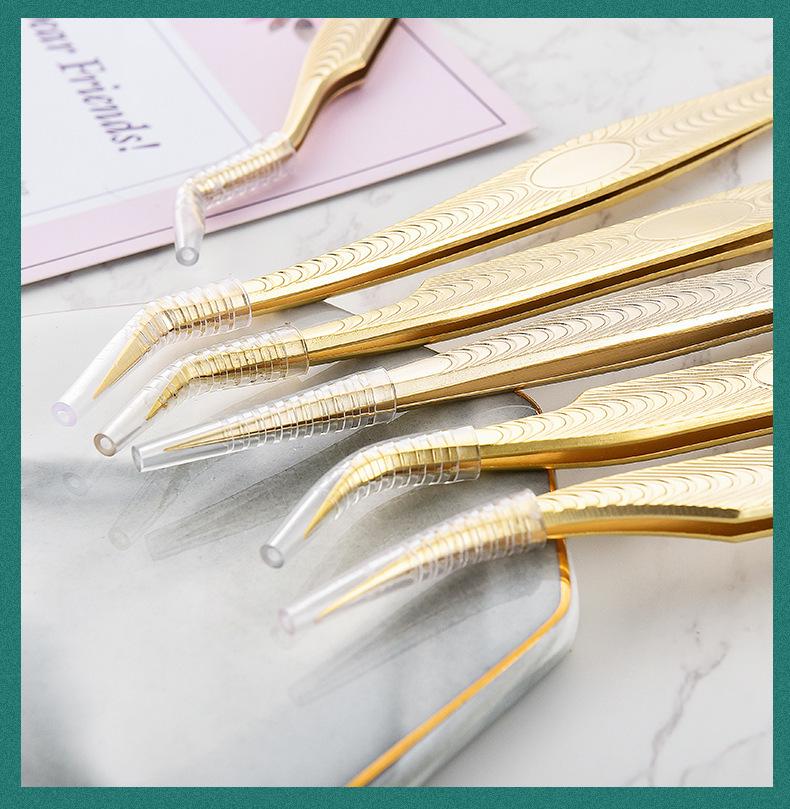 High-Density Blooming Eyelash Extension Tweezers - Precision Beauty Tool for False Lashes