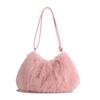 Fluffy Bag Women's 2025 Autumn and Winter New Fashion Simple Furry Shoulder Bag Textured Women's Handbag Tote Bag