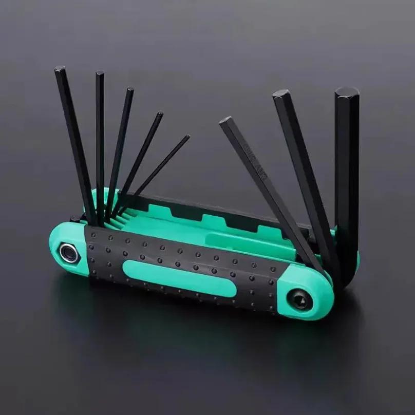 Folding Hexagonal Wrench Set Chrome Vanadium Steel Portable Hexagonal Wrench Hexagonal Rod Wrench Multi Functional Tool