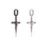 1pcs Retro Dark Star Moon Star Diamond Piercing Earrings Black and White Women's Niche Design Personalized Fashion Decoration