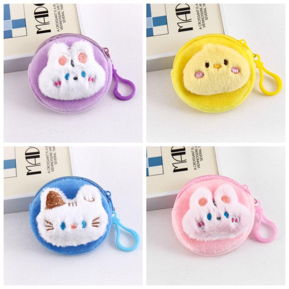 Soft Animal Cartoon Plush Coin Purse Cute Headphone Bag Durable Lipstick Storage Bag  Student