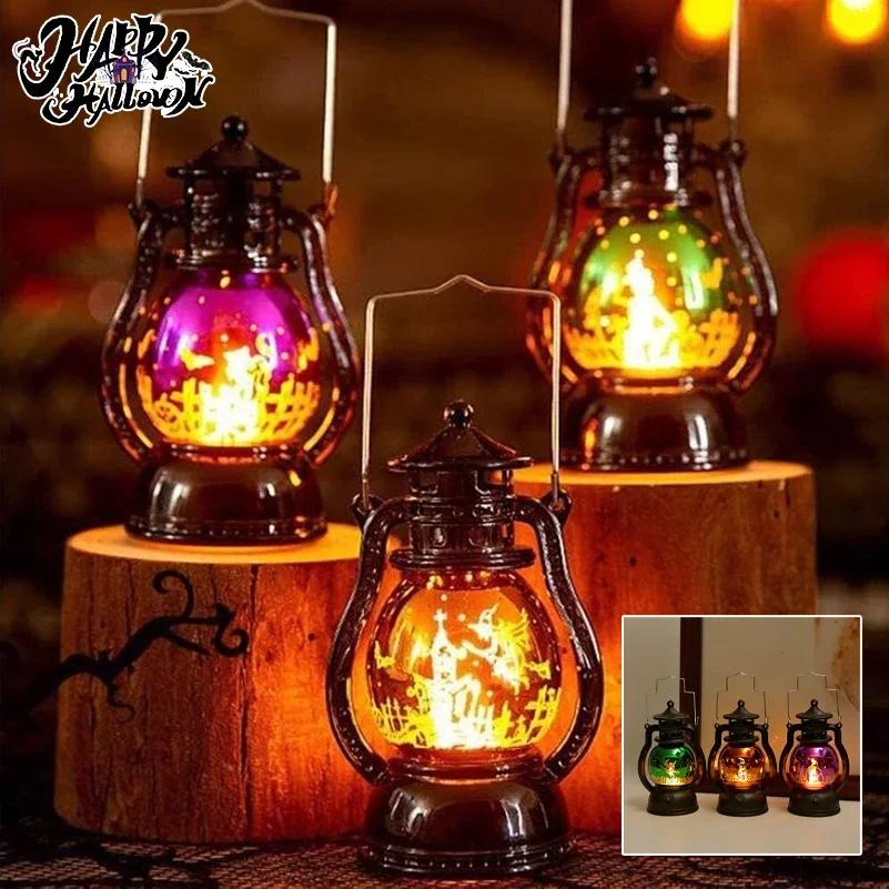 Retro Oil Lamp Halloween Luminous Decoration Ornament Pumpkin Lantern Restaurant LED Electronic Mall Amusement Park Decoration