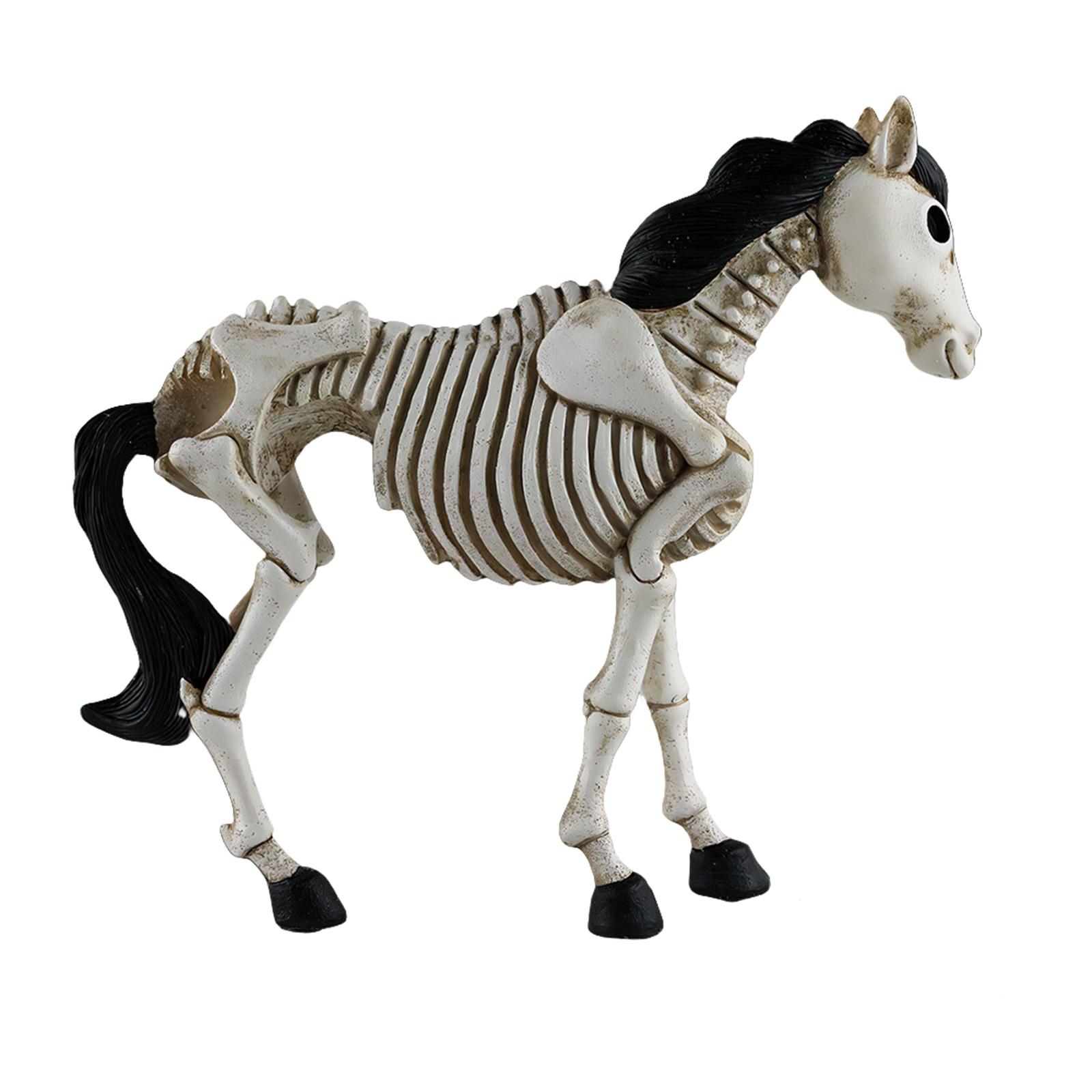 

Eerie Resin Skeleton Horse Skeleton Bones Perfect Tabletop Decoration for Halloween Festivity Bookshelf Window Display HORSE