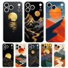 Clear Phone Case For iPhone 17 Air 16E 16 11 15 14 Pro MAX 12 13 7 8 Plus SE Easter Cover Abstract Mountain Sunrise Line