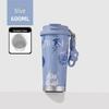 Lily of the Valley Double-Wall Thermos Cup with Straw - Student & Car Friendly