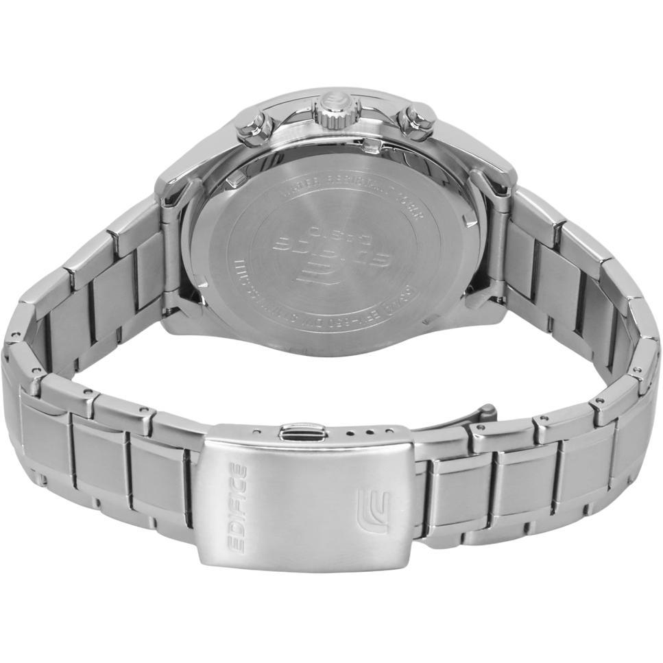 Casio EDIFICE 30m Water Resistant Quartz Movement Stainless Steel Strap Watch Unisex Blue Dial EFV-650D-2BV
