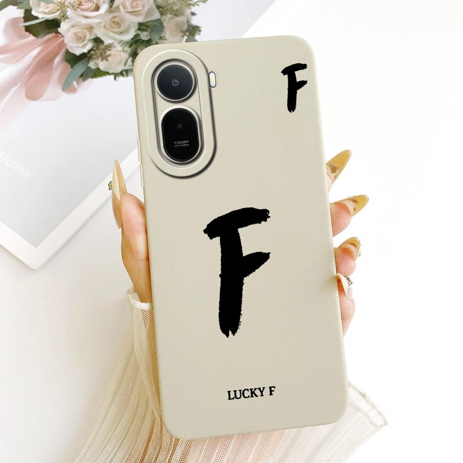 For Xiaomi Redmi A7 Pro 2026 Lucky Initial Letter Phone Case For Redmi A7Pro Soft Silicone Cases Bumpers
