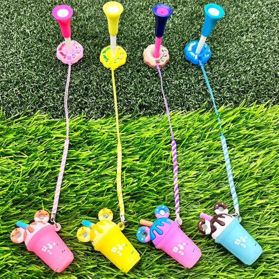 Golf Tee Tegneserieform Lett Bærbar Fargerik Anti-Tapt Golf Tee Henger med Stropp Golftilbehør Gave
