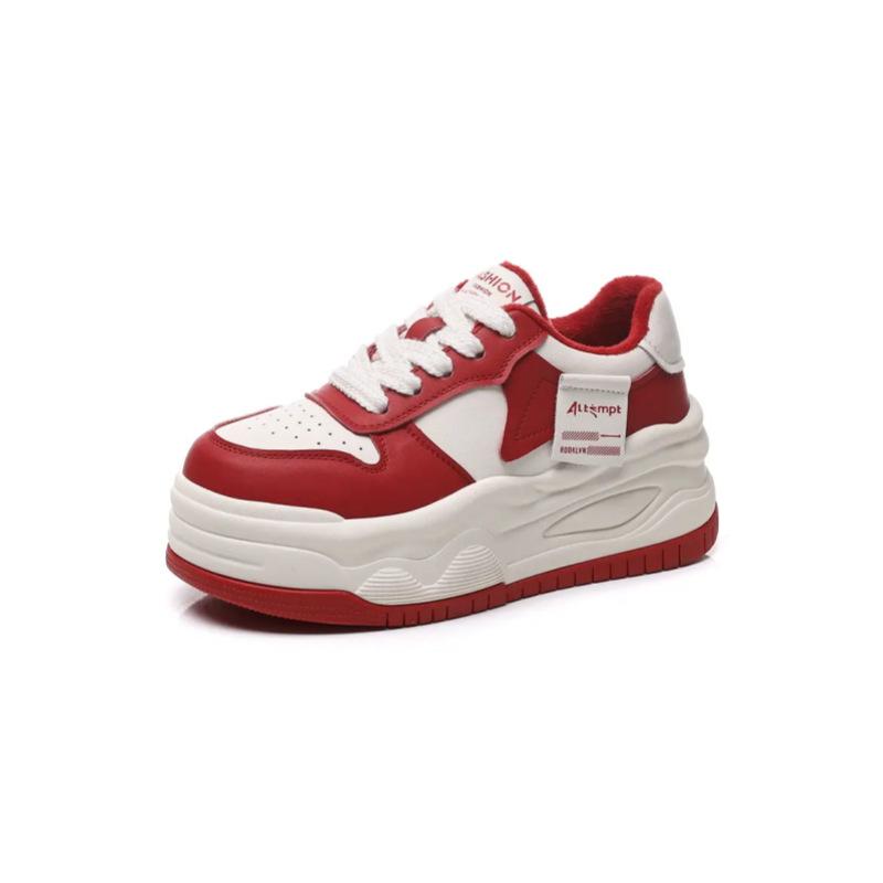 2025 summer new thick-soled heightening casual board shoes women's 6cm muffin sole small panda white shoes