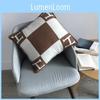 Modern H Letter Throw Pillow Cover With Striped Fabric For Home Decor