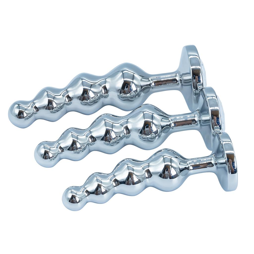 Metal Anal Plug Prostate Massager Anal Beads Butt Plug Metal Dildo G-spot Stimulating Sex Toys for Men and Women But Plug