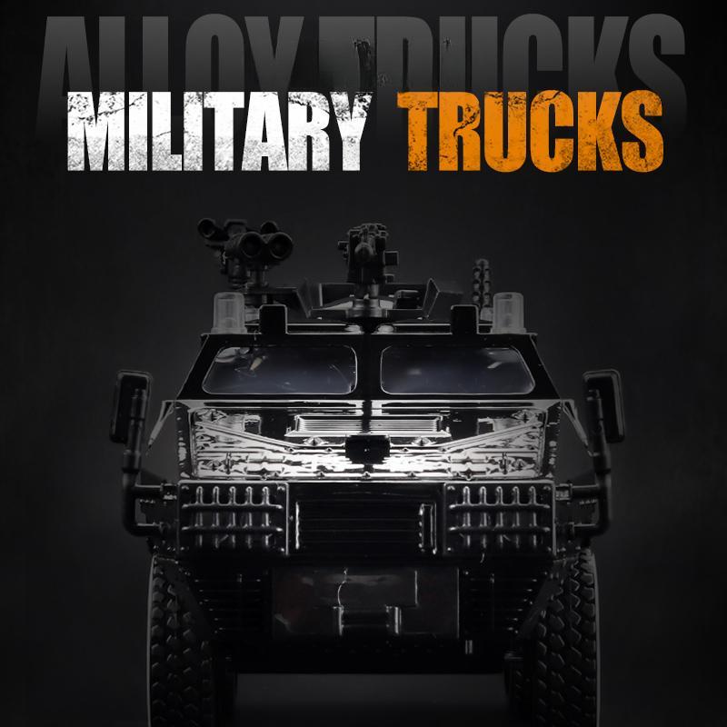 2024 New 1:24 Alloy Armored Car Truck Model Diecasts Off-road Vehicles Model Metal Police Explosion Proof Car Model Sound Light Kids Gift