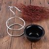 Stainless Steel Shaving Brush Stand Razor Holder and Black Shaving Bowl