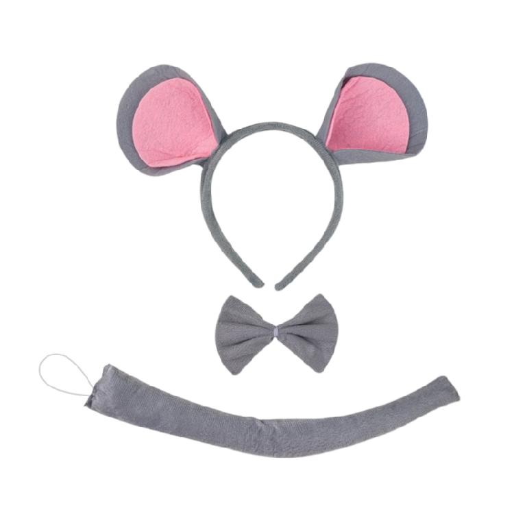Animal Cosplay Costume Child Mouse Cosplay Set Including Headband Tail Bowtie and Nose