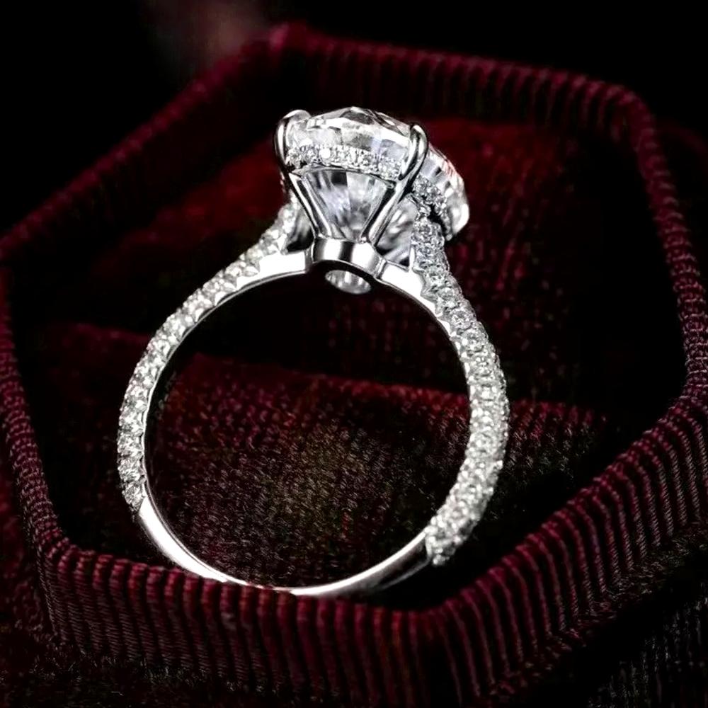COSYA 8CT 10*14mm Oval geschliffener Vollmoissanit Ring S925 Silber Funkelnder D Lab Diamant Ehering Für Frauen Luxuriöser Feinschmuck