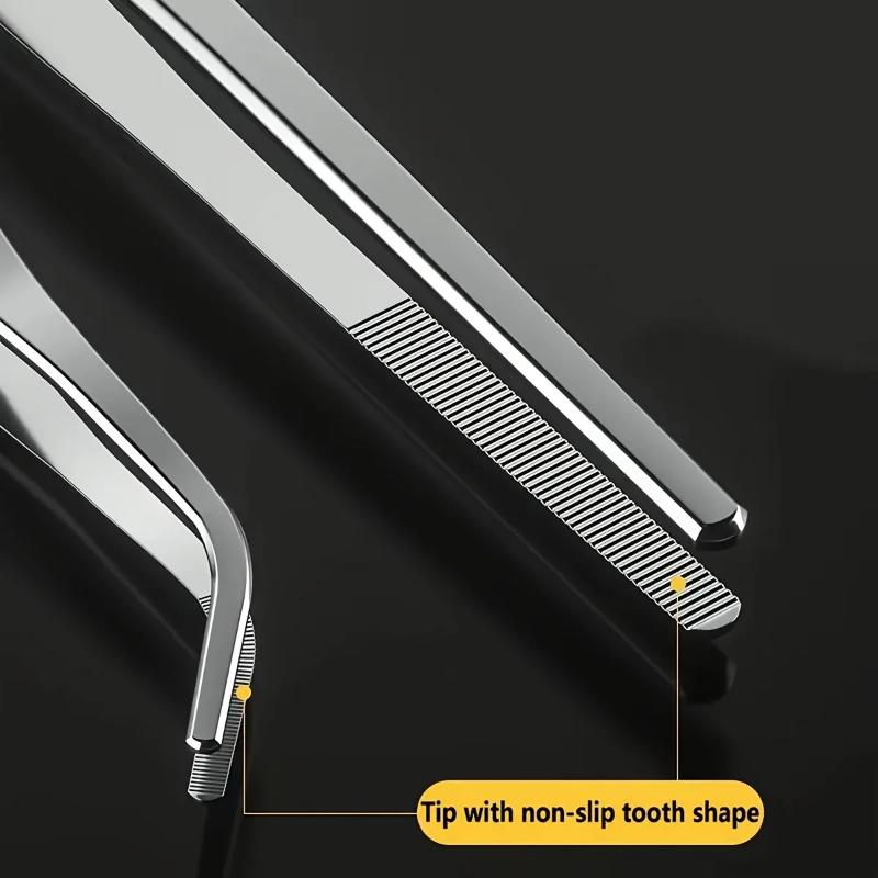 2Pcs Stainless Steel Kitchen Precision Tweezers 25cm Multi-use Tongs for Grilling Cooking Pastry Decorating
