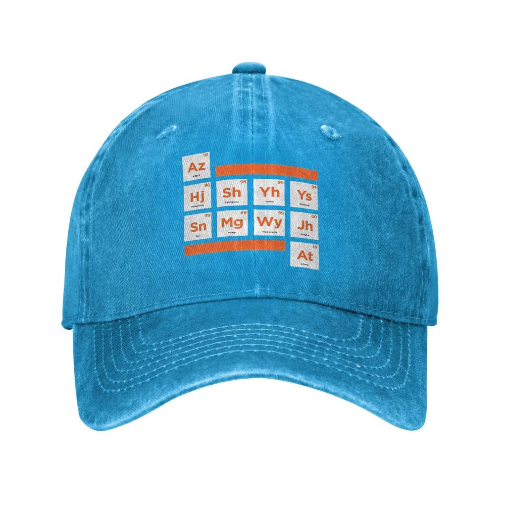 Washed Baseball Cap ATEEZ  Periodic Table Summer Trucker Hat For Unisex Unisex  Fashion Outdoor Gym Sun Baseball Caps