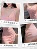 Feimu Pink Girl Butterfly Dress Elegant Sexy Pure Desire Hanging Neck Sweet Mesh Lace Transparent Fashion Women Dress Jro0