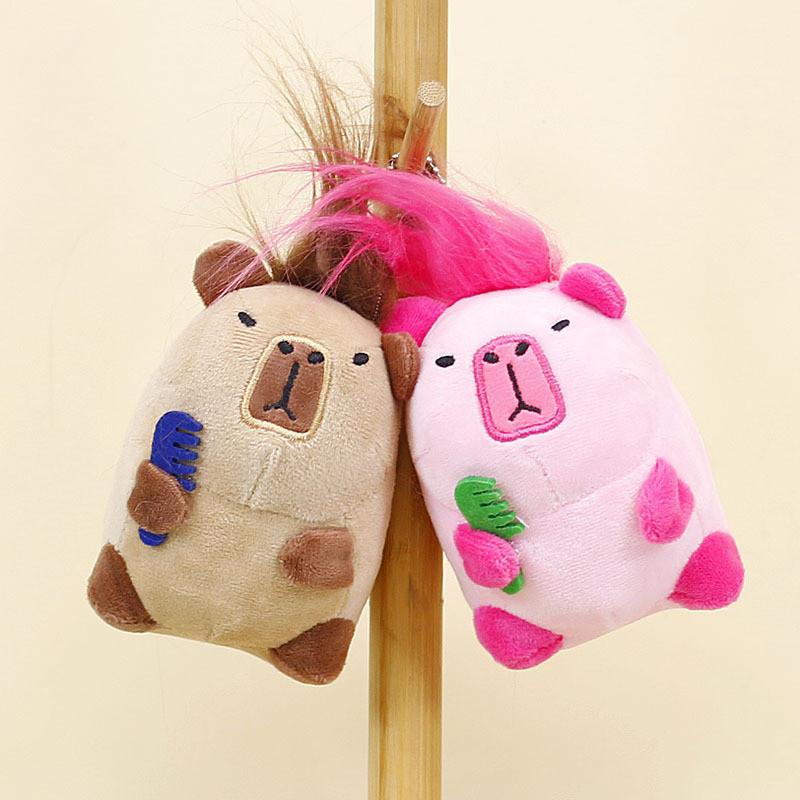 Niedlicher Plüschtier-Schlüsselanhänger für Verliebte Flauschiges Tier Taschenanhänger 12cm Kurzplüsch
