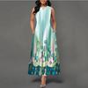 Women's clothing European and American style large size dress digital printing sleeveless versatile