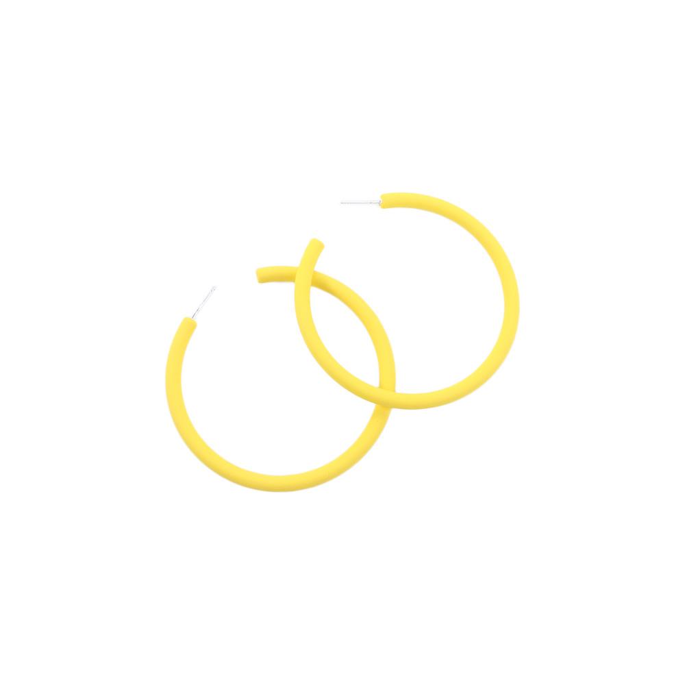 Personality Simple Candy Color Geometric C-shaped Round Earrings Hoop Earrings Women Jewelry