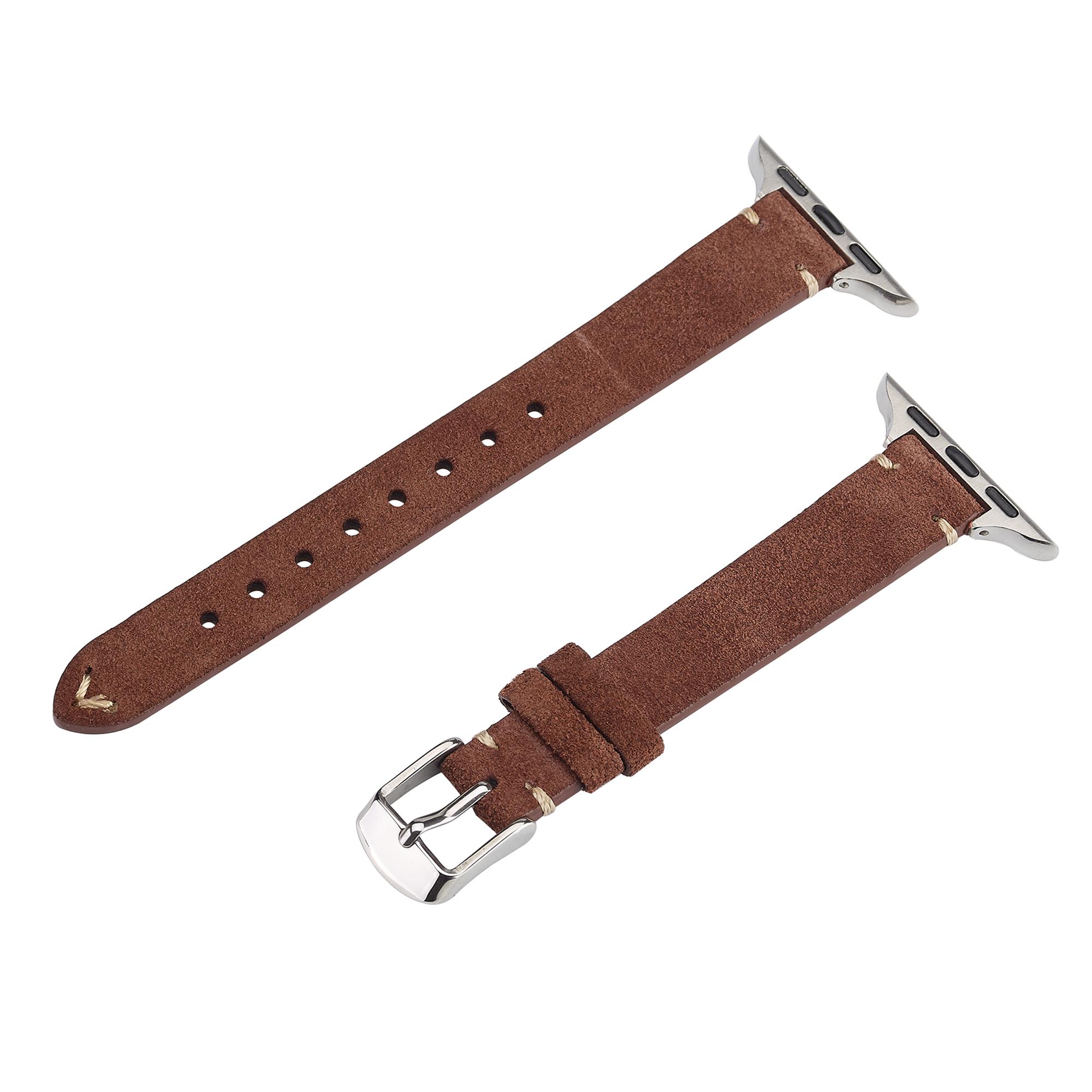 

Watch Band for Apple Watch Series 11 10 42mm/9 8 7 41mm/SE3 SE2 SE 6 5 4 40mm/3 2 1 38mm Genuine Cow Leather Simple Matte Strap C