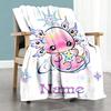 Axolotl65 Customize Your Name Blanket Throw Personalized Blanket Durable Comfort for Picnics Bedding Sofa Bed All-Season Use