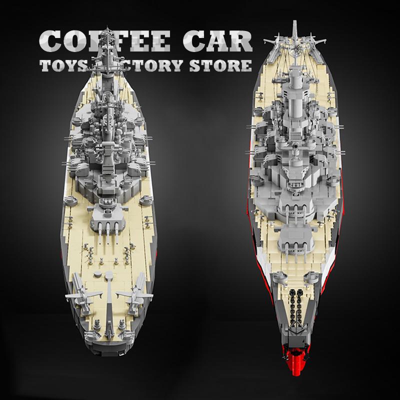 Classic WWII Battleship Models Building Set Military Ship Blocks Toys Warship MOC Bricks Fun DIY Project Adult Kids Gifts Decor