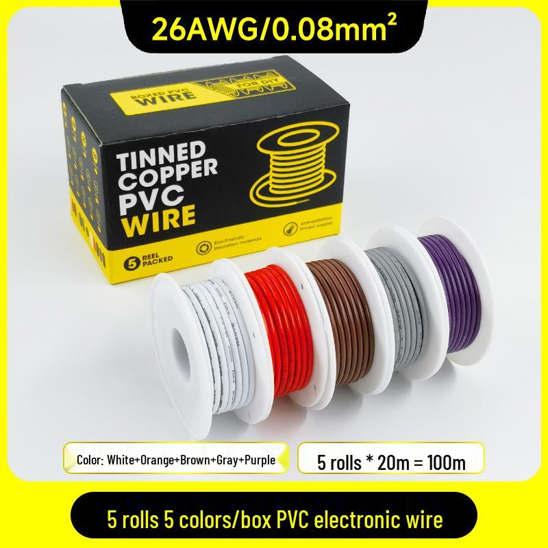 1007 PVC Electronic Wire 16AWG-30AWG Tinned Copper, Flying Lead Aviation Wire
