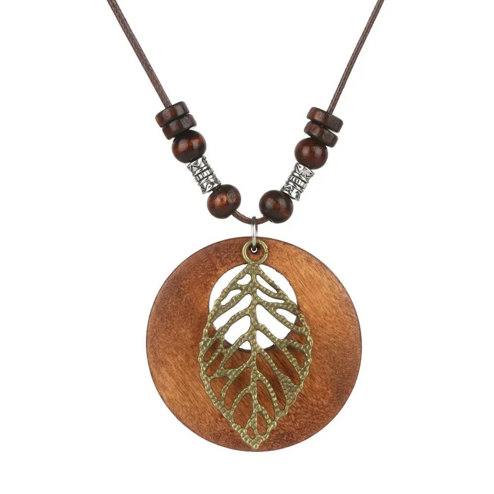 Handmade Nepal Buddhist Mala Bead Pendant Necklace Ethnic Wooden Bead Long Jewelry Gifts For Women